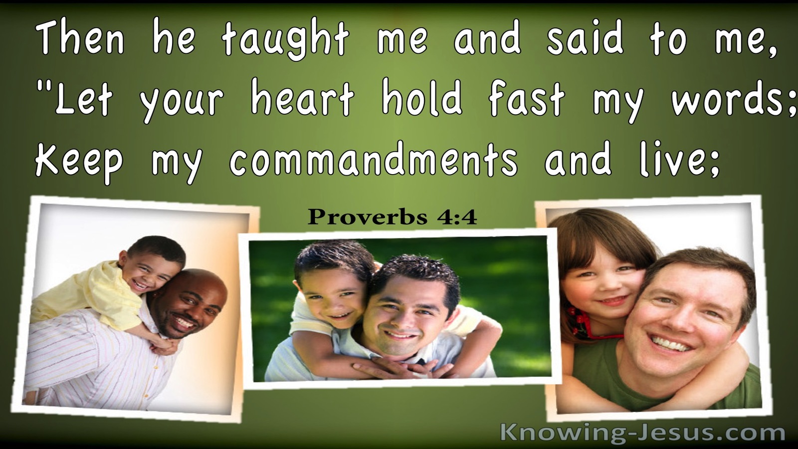 Proverbs 4:4 Hold Fast To My Words (green)